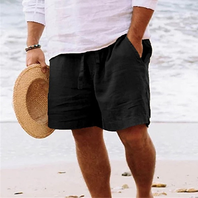 Herren Leinen Shorts mit Kordelzug – Luftige Sommerhose für Strand, Freizeit & Urlaub 3