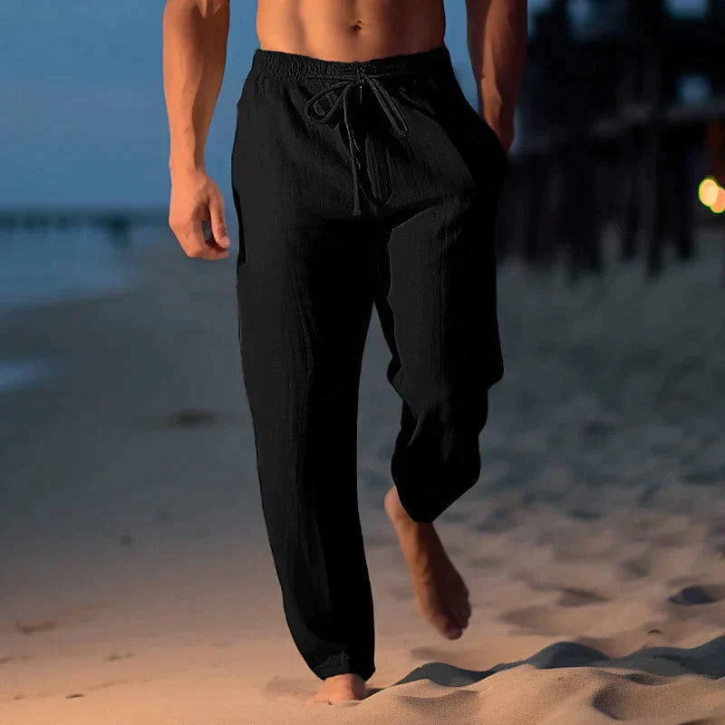 Herren Sommerhose aus Leinen – Leichte Freizeithose mit Kordelzug für Strand & Alltag 3