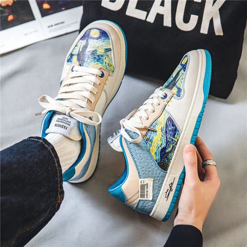 Hudson Sneakers | Van Gogh Freizeitschuhe - Plateau Turnschuhe für Männer und Frauen 2