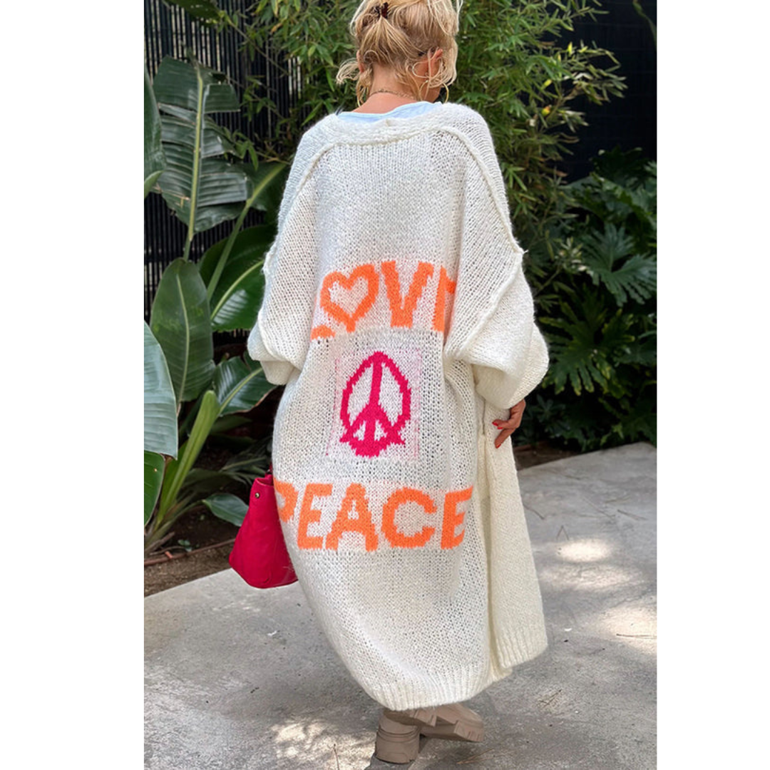 Irene - Stylische peace strickjacke 4
