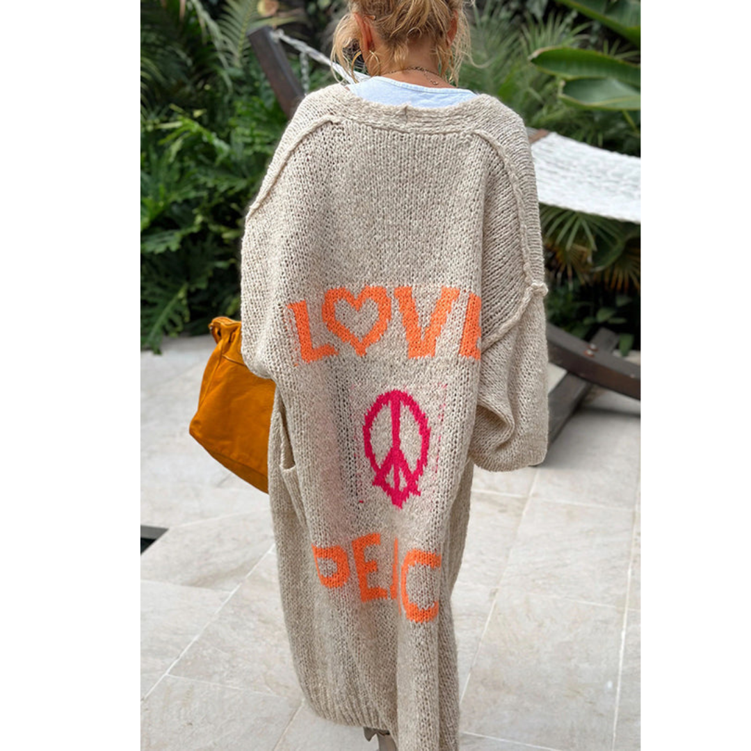 Irene - Stylische peace strickjacke 7