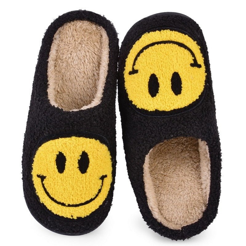 Isabell Großes Smiley Muster Pelzpantoffel 10