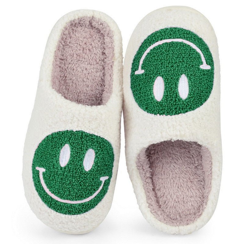 Isabell Großes Smiley Muster Pelzpantoffel 5