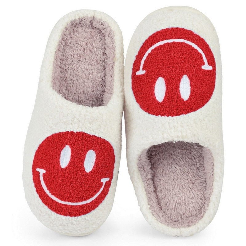 Isabell Großes Smiley Muster Pelzpantoffel 6