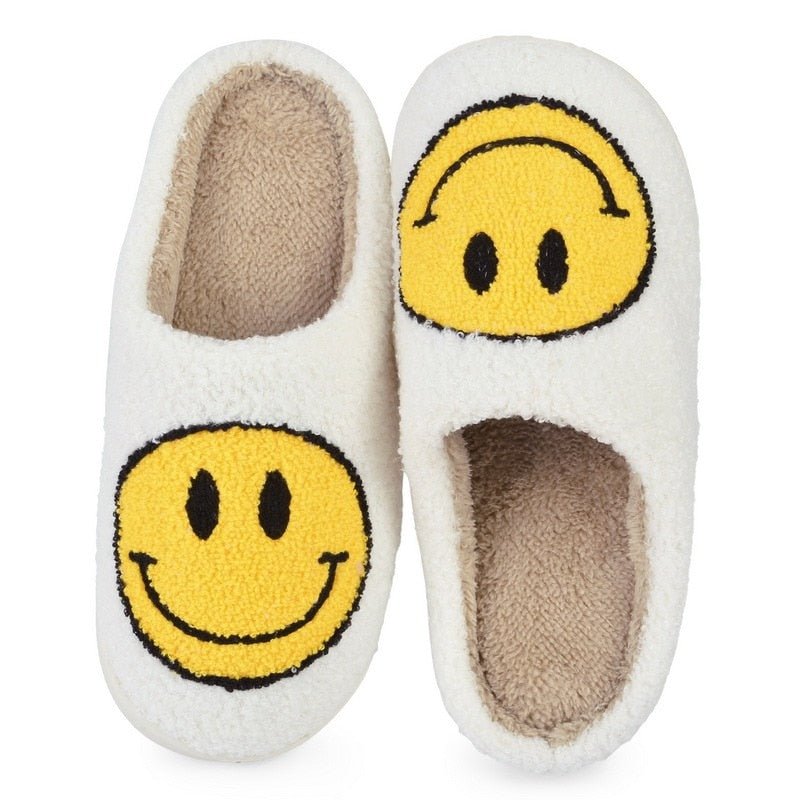 Isabell Großes Smiley Muster Pelzpantoffel 7