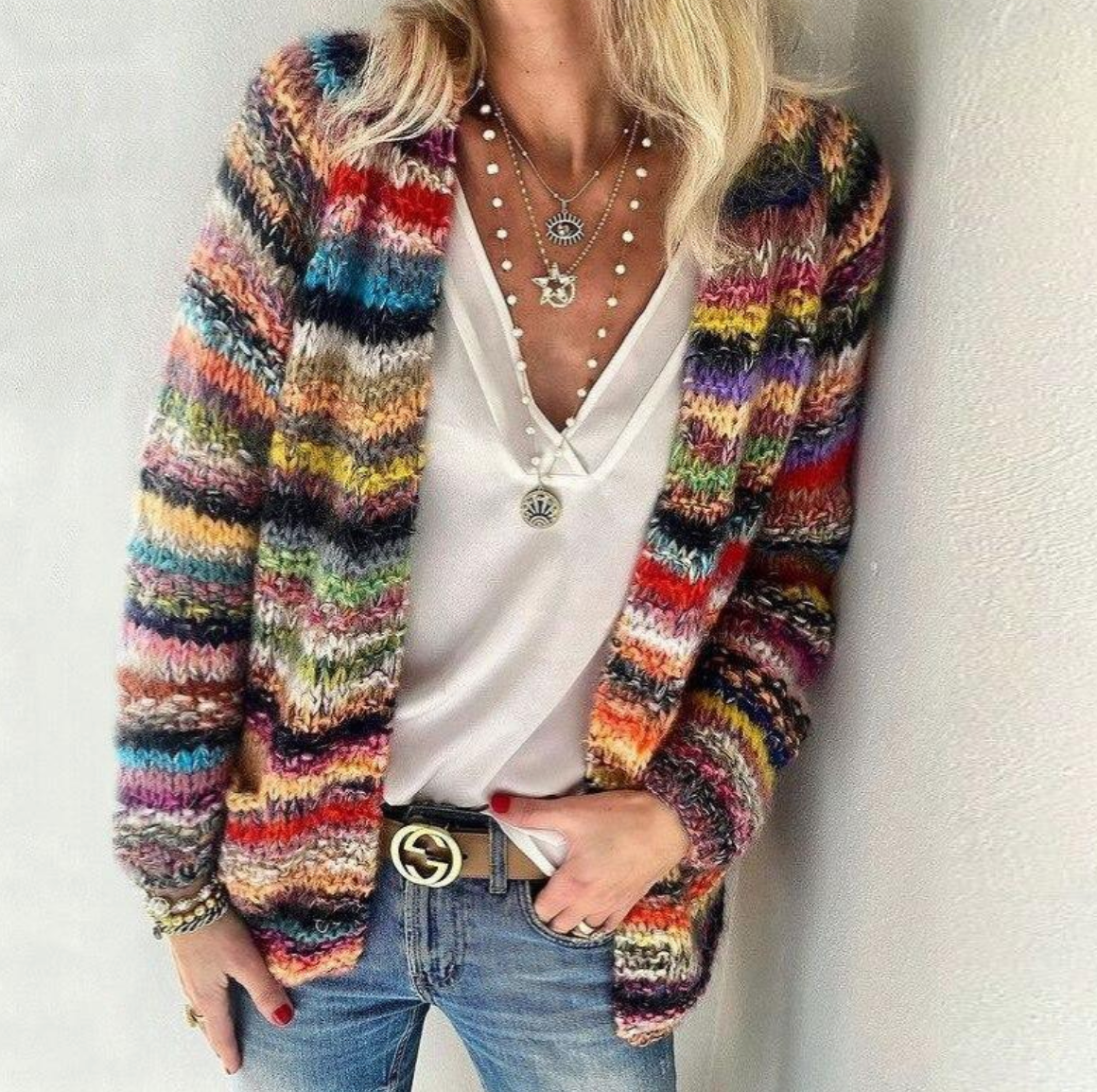 JESSIKA - Stylische und bunte Strick-Jacke 0