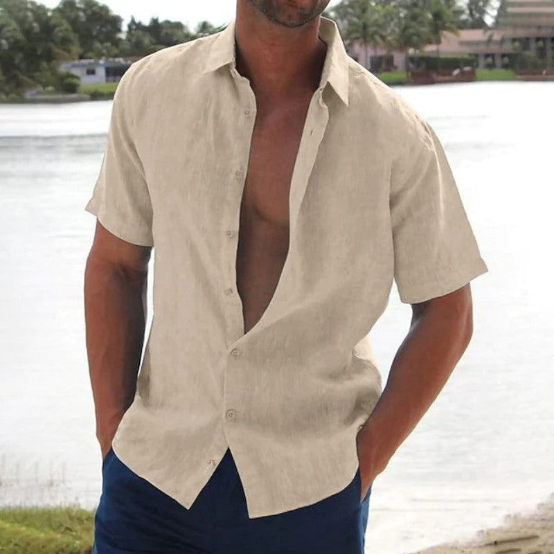 James | Leinenhemd Herren Kurzarm Casual 4