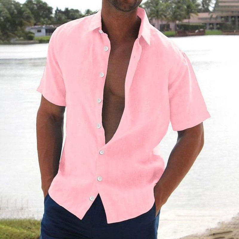 James | Leinenhemd Herren Kurzarm Casual 5