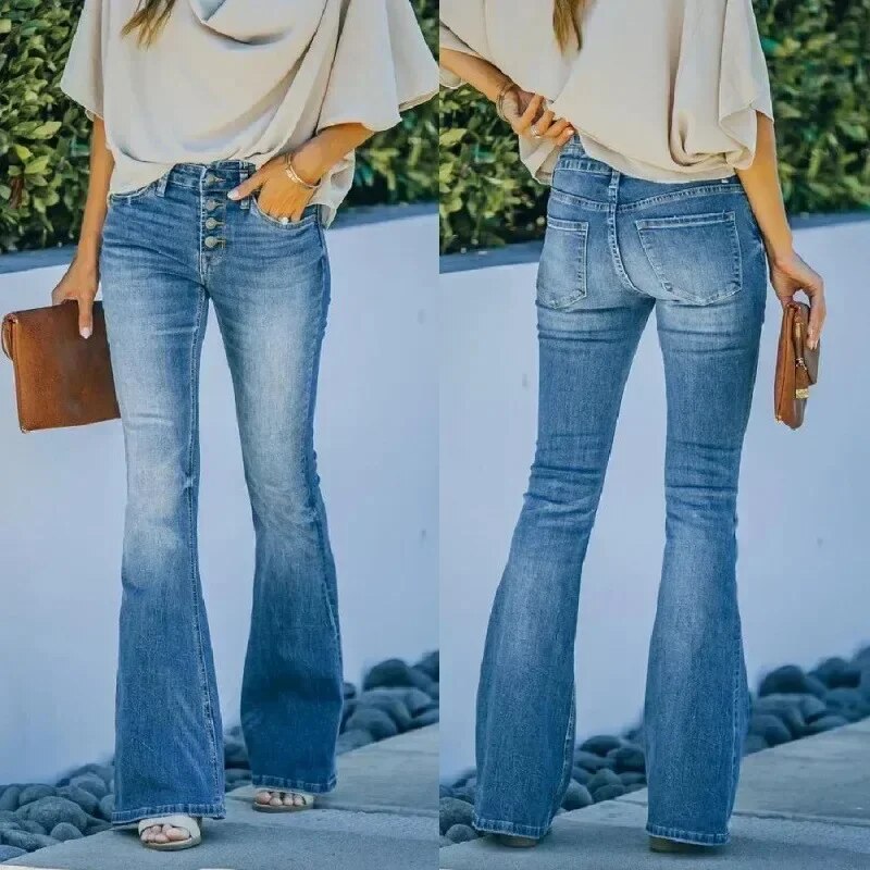 Josette - Damen Schlaghosen - Lässig - Denim - Gelegentlicher Täglicher Gebrauch 3