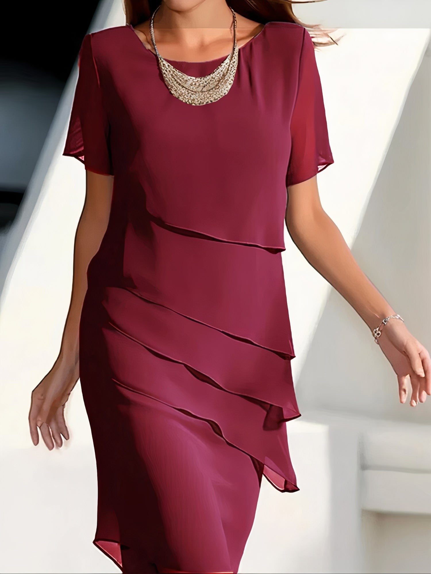 Kalliope -  Sommer Shifon Kleid - Boho - Bequem - Für verschiedene Zwecke für Damen 0