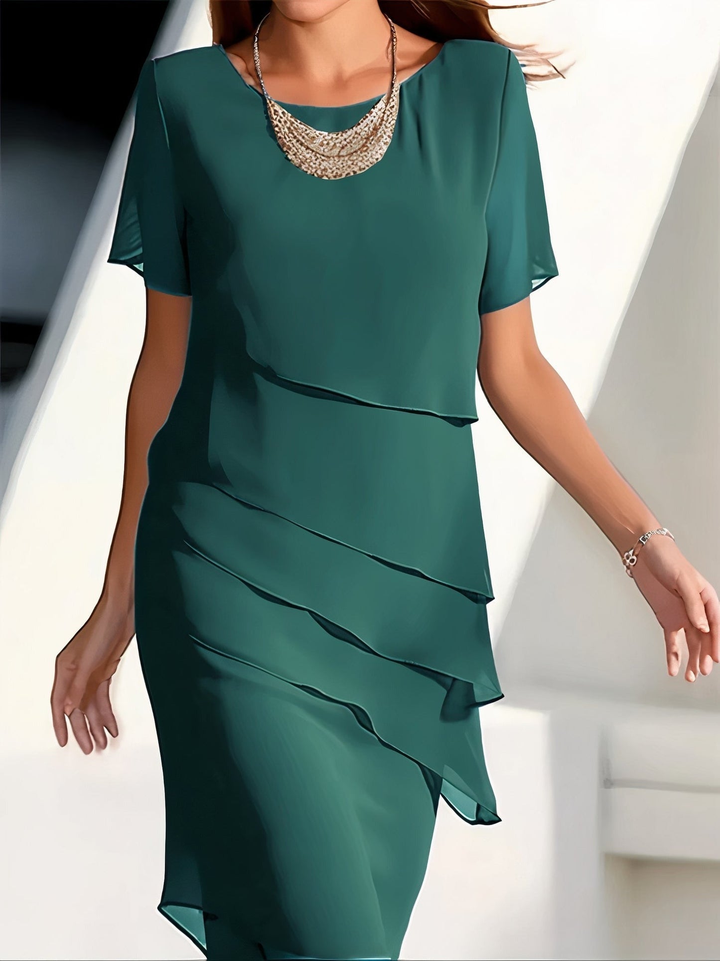 Kalliope -  Sommer Shifon Kleid - Boho - Bequem - Für verschiedene Zwecke für Damen 2