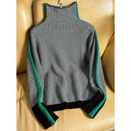 Karolina - Geometrisch gestrickter Rollkragenpullover 3