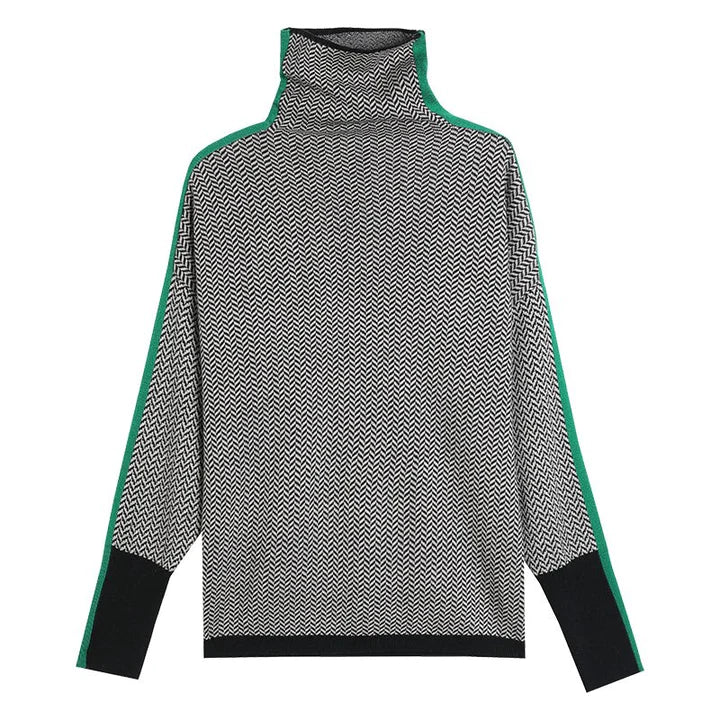 Karolina - Geometrisch gestrickter Rollkragenpullover 4