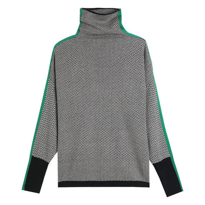 Karolina - Geometrisch gestrickter Rollkragenpullover 4