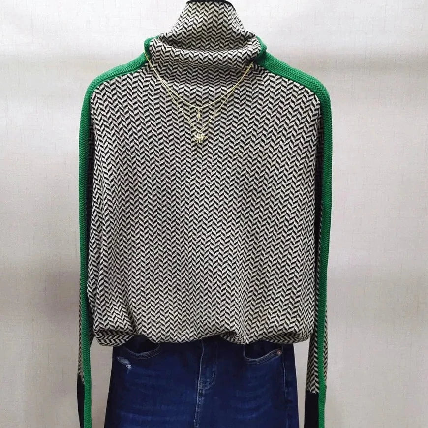 Karolina - Geometrisch gestrickter Rollkragenpullover 5