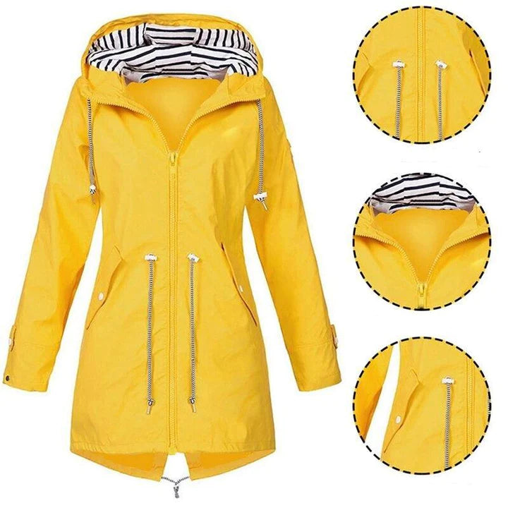 Klassische Stilvolle Wasserdichte Outdoor Regenjacke mit Kapuze für Damen | Klassischer Stil & Ideal für Outdoor-Aktivitäten 6
