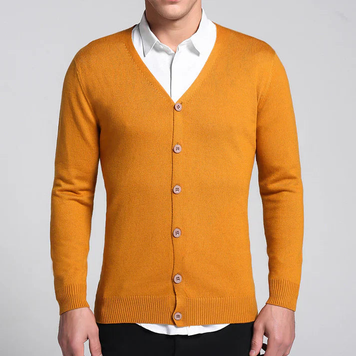 Klassische Strickjacke mit V-Ausschnitt und Knopfleiste für Männer 3