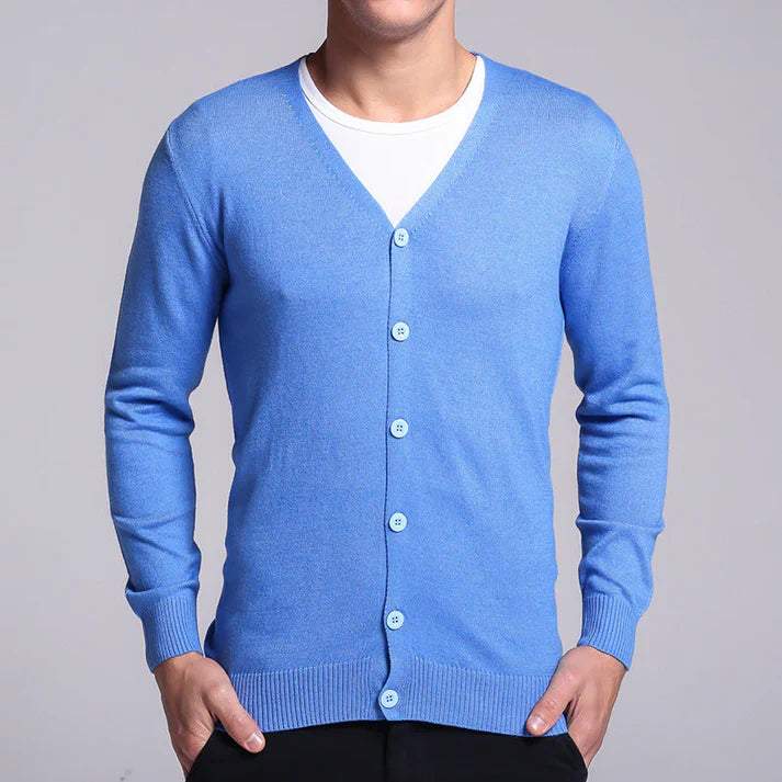 Klassische Strickjacke mit V-Ausschnitt und Knopfleiste für Männer 4
