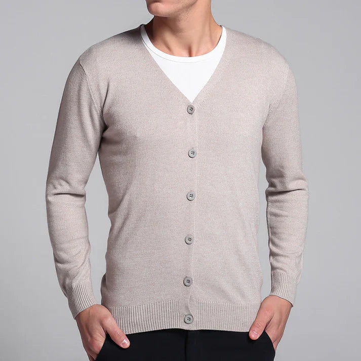 Klassische Strickjacke mit V-Ausschnitt und Knopfleiste für Männer 5
