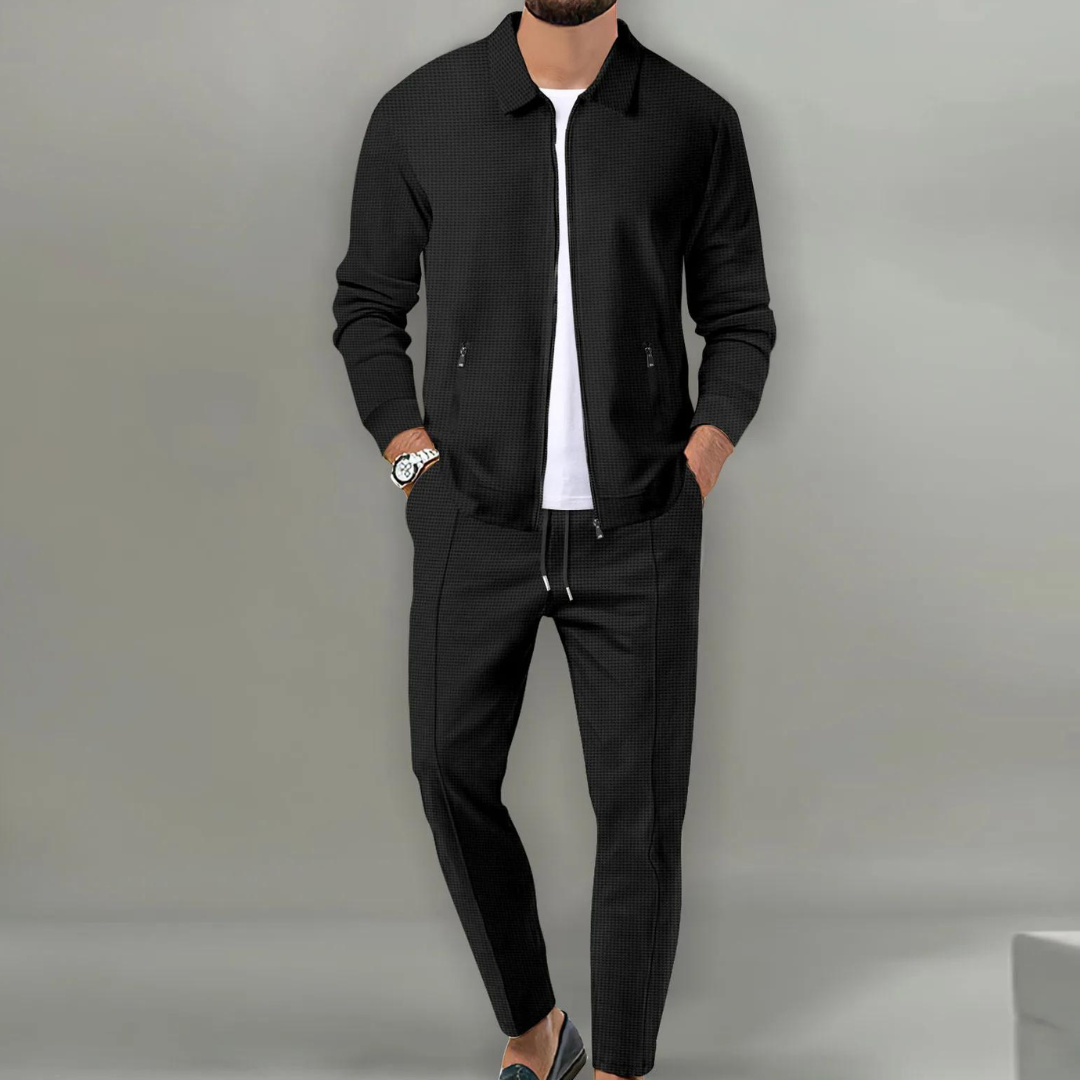 Klassisches Urbanes Herren-Cardigan-Set – Slim-Fit Jacke & Hose für Business & Freizeit 2