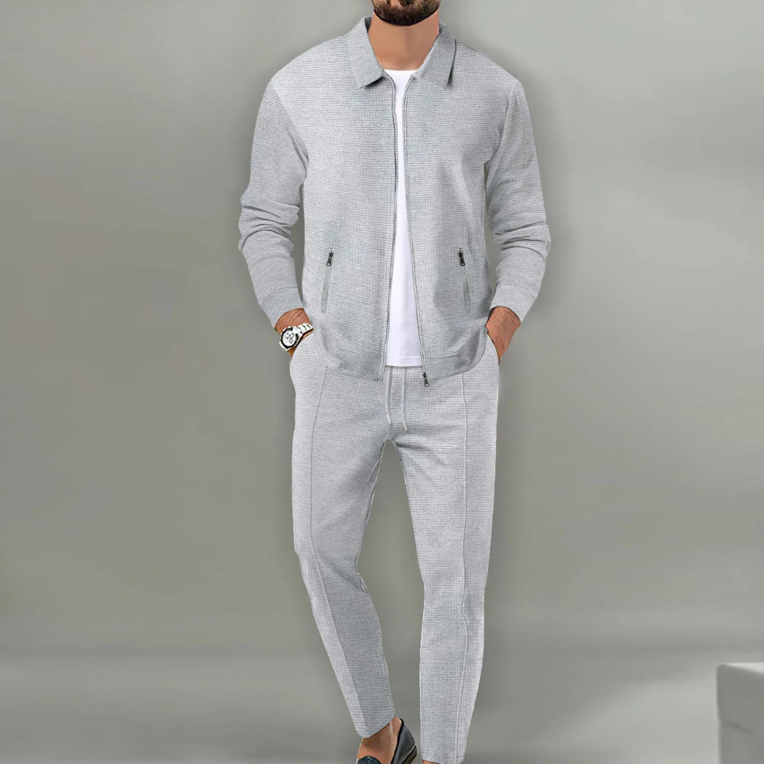 Klassisches Urbanes Herren-Cardigan-Set – Slim-Fit Jacke & Hose für Business & Freizeit 3