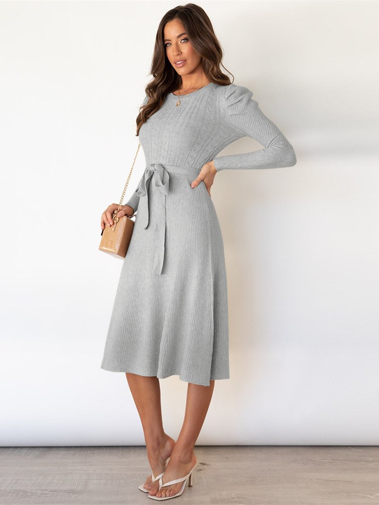 Knitted langärmeliges Kleid 6