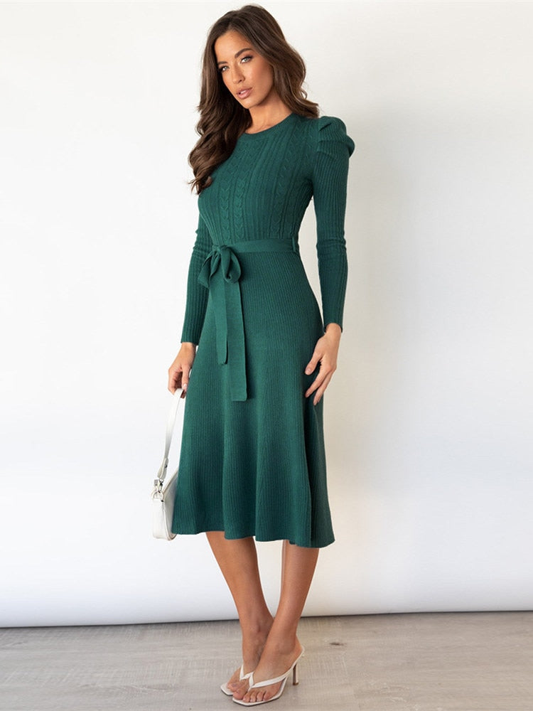 Knitted langärmeliges Kleid 7