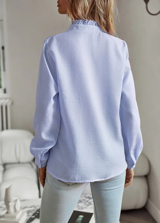 Langärmelige Bluse mit Rüschen für Frauen 1