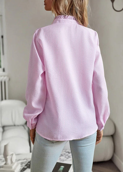 Langärmelige Bluse mit Rüschen für Frauen 7