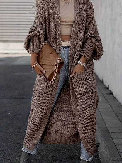 Lässiger Strickcardigan aus Wolle mit Taschen für Damen | Perfekt für den Alltag 0