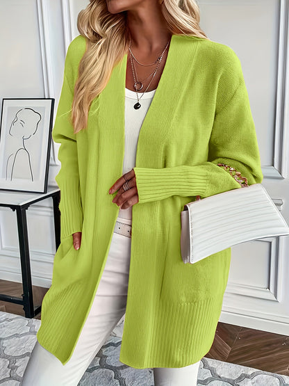 Lässiger Strickwaren-Woll-Cardigan mit Tasche für Damen | Perfekt für den Alltag 5