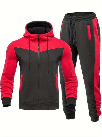 Lässiger Unifarbener Trainingsanzug Mit Kragen Jacke Und Hose Für Herren | Perfekt für lässige Tage 5