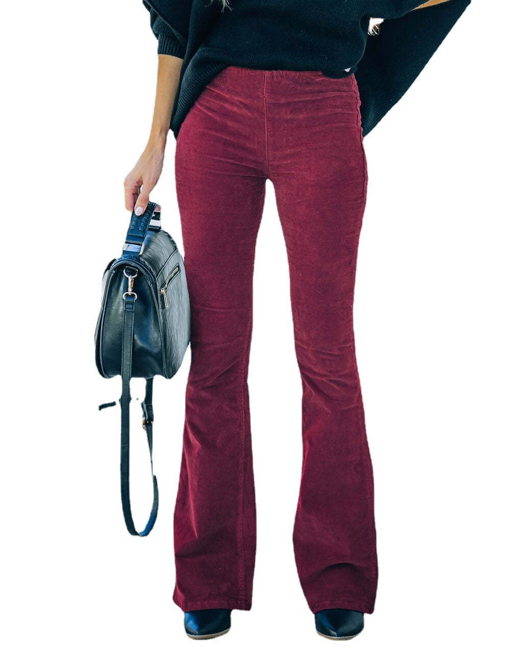 Laure - Elastische Taille Lässige Hose Schlanke ausgestellte Hose 4