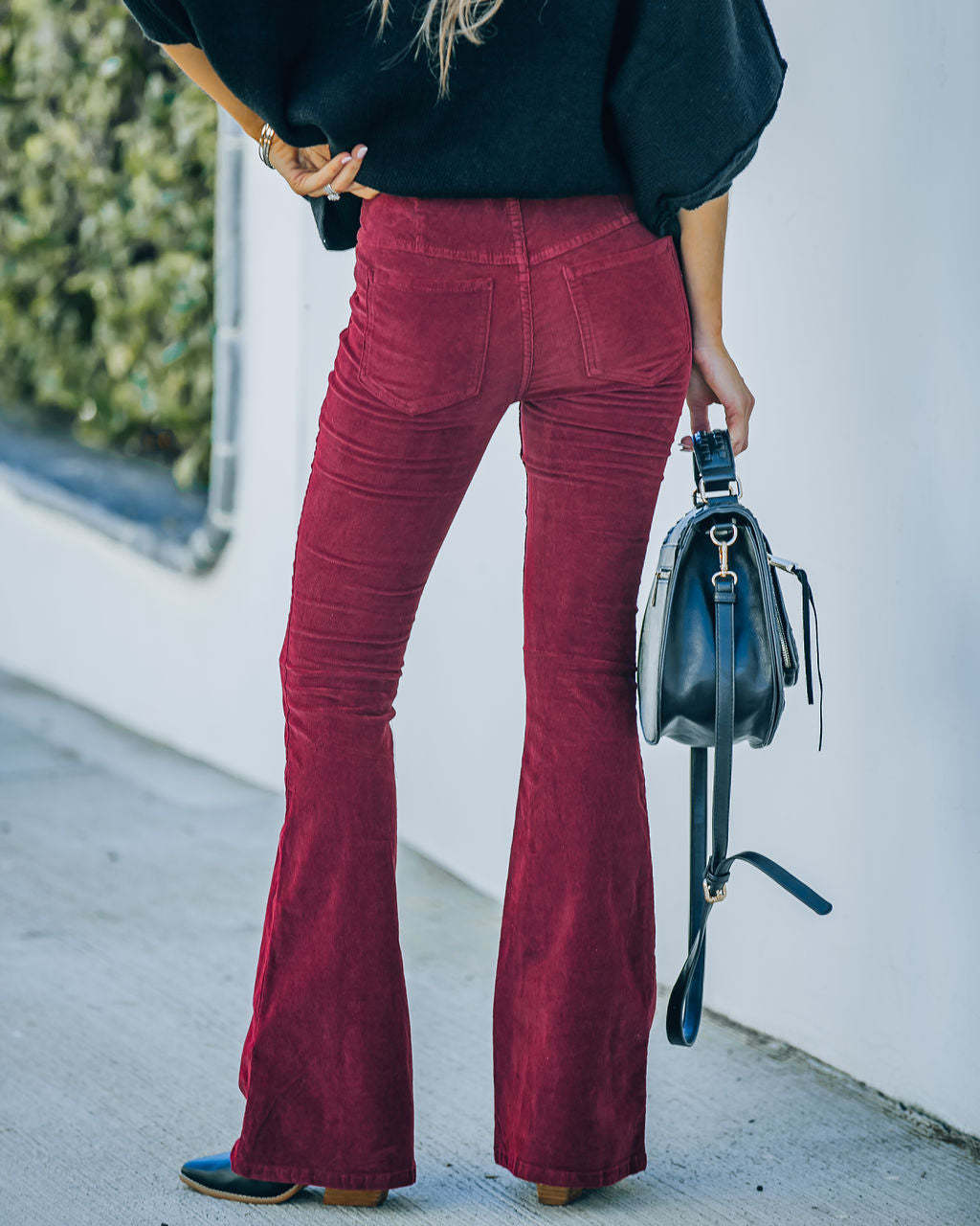 Laure - Elastische Taille Lässige Hose Schlanke ausgestellte Hose 5