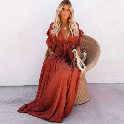 Leichtes Strandkleid mit lockerer Passform und fließendem Design – Perfekt für Sommerurlaub & Strandspaziergänge 3