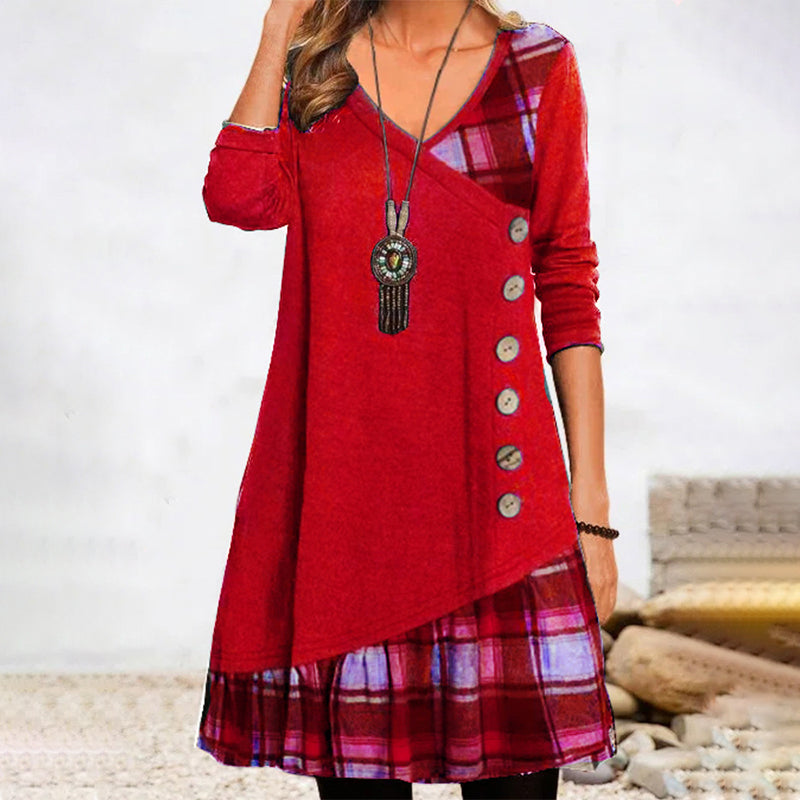 Lillie - Langärmeliges kariertes Kleid 2