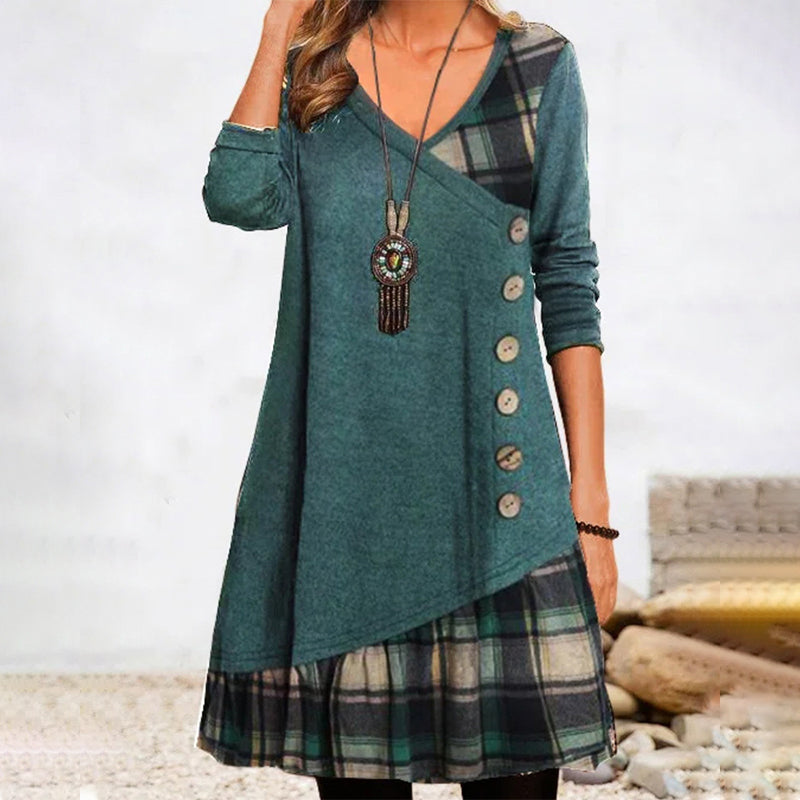 Lillie - Langärmeliges kariertes Kleid 3