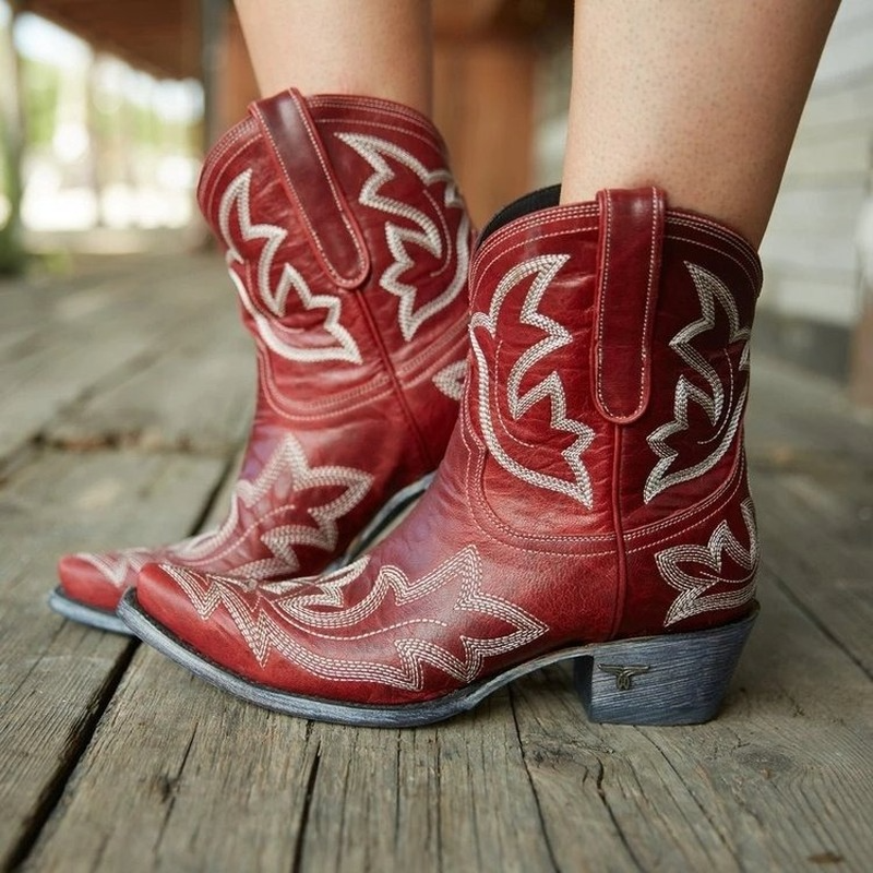 Lina - Bestickte Cowboystiefel aus Leder 2