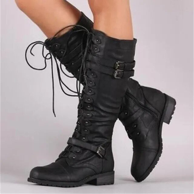 Lulu - Retro-Schnürstiefel mit Schnalle 0