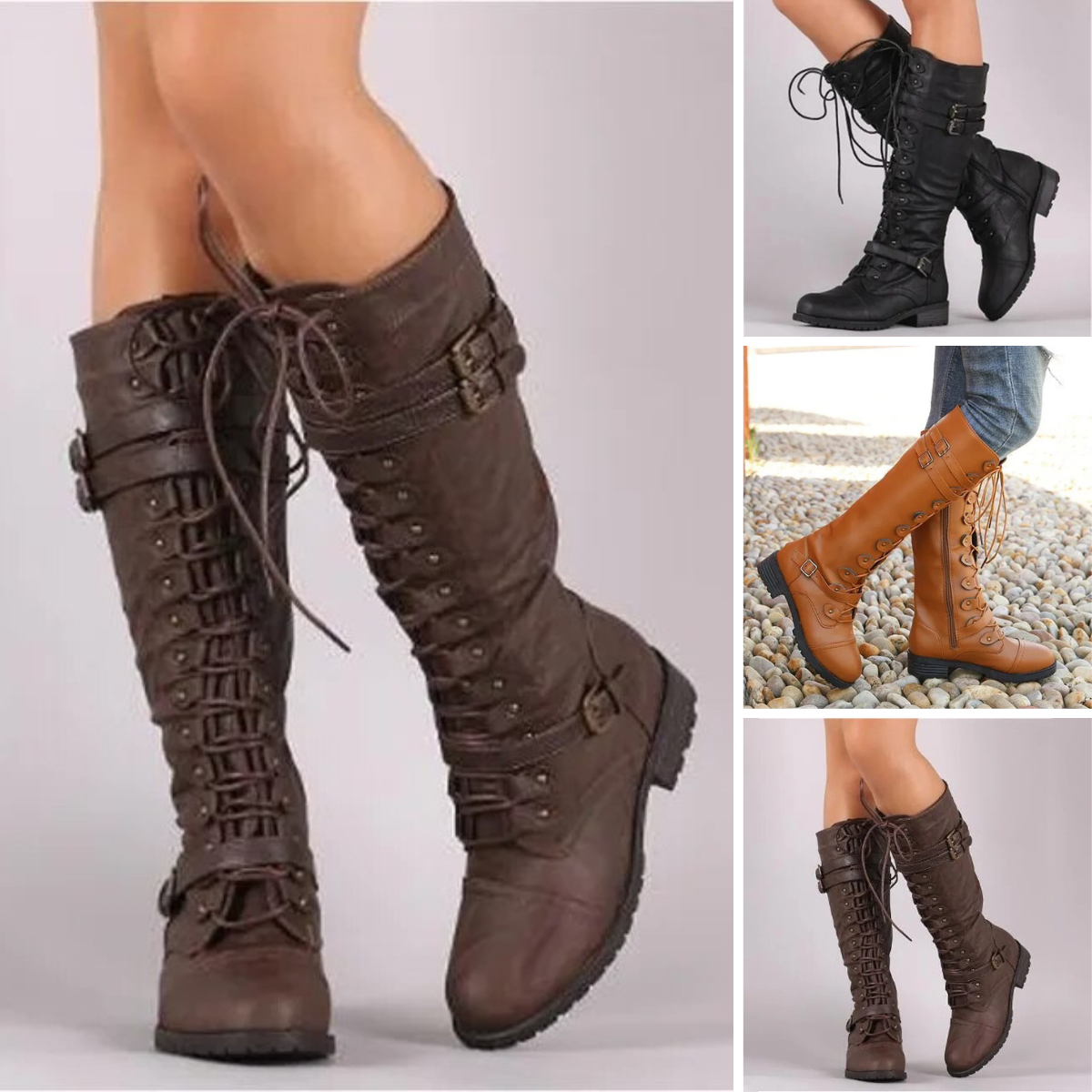 Lulu - Retro-Schnürstiefel mit Schnalle 3