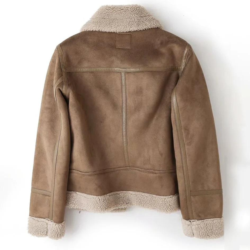 Macie | Lederjacke mit Sherpa Futter 1