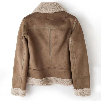 Macie | Lederjacke mit Sherpa Futter 1