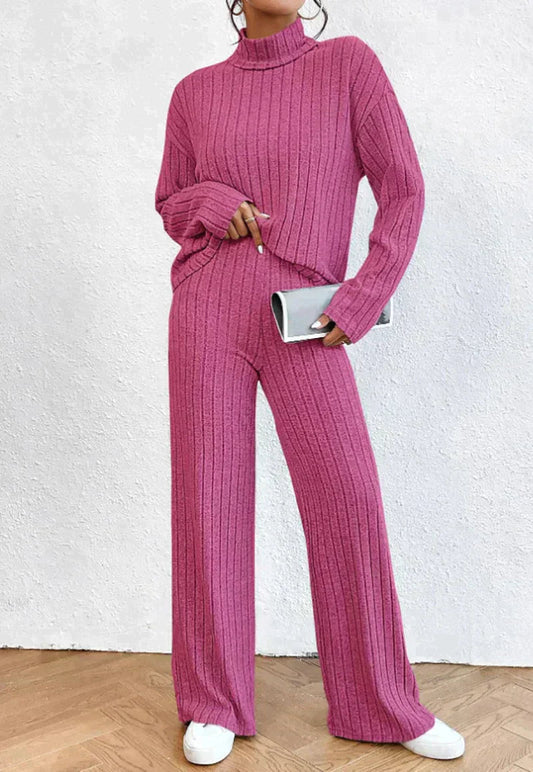 Margaux | 2-teiliges strick-set mit rollkragenpullover und hose 0