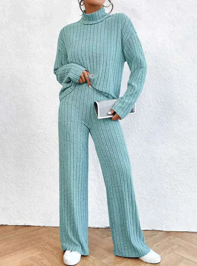 Margaux | 2-teiliges strick-set mit rollkragenpullover und hose 2