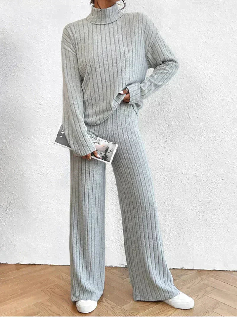 Margaux | 2-teiliges strick-set mit rollkragenpullover und hose 3