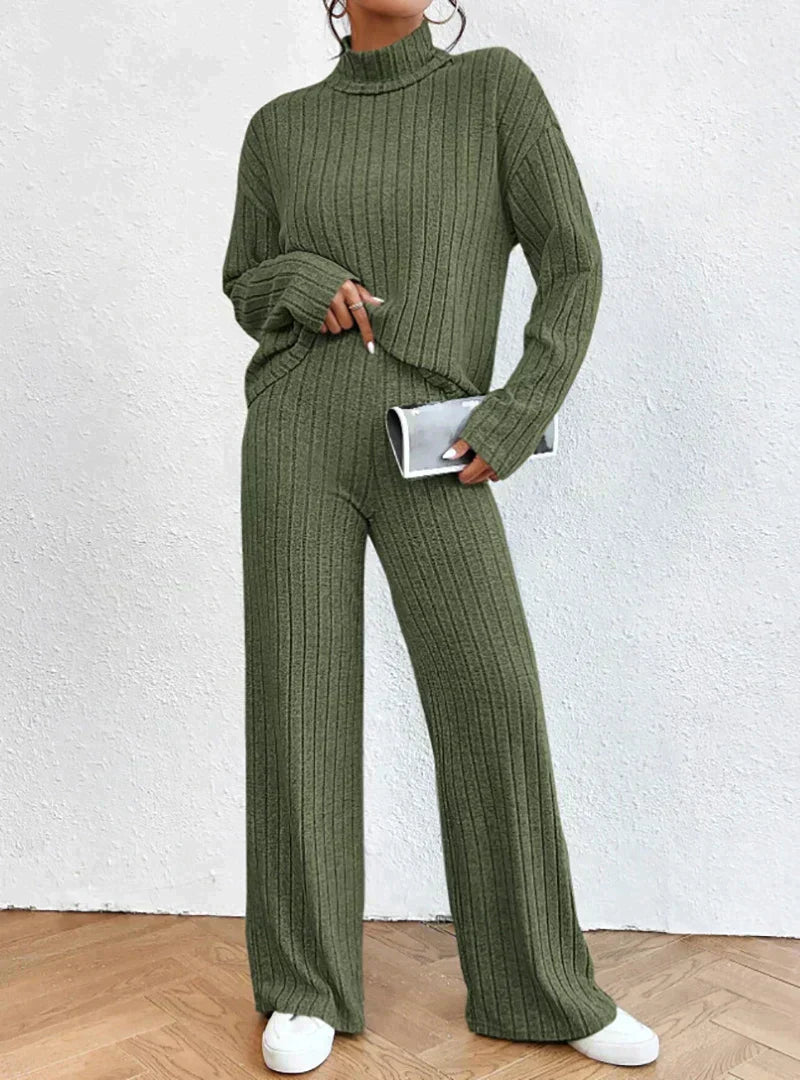 Margaux | 2-teiliges strick-set mit rollkragenpullover und hose 4