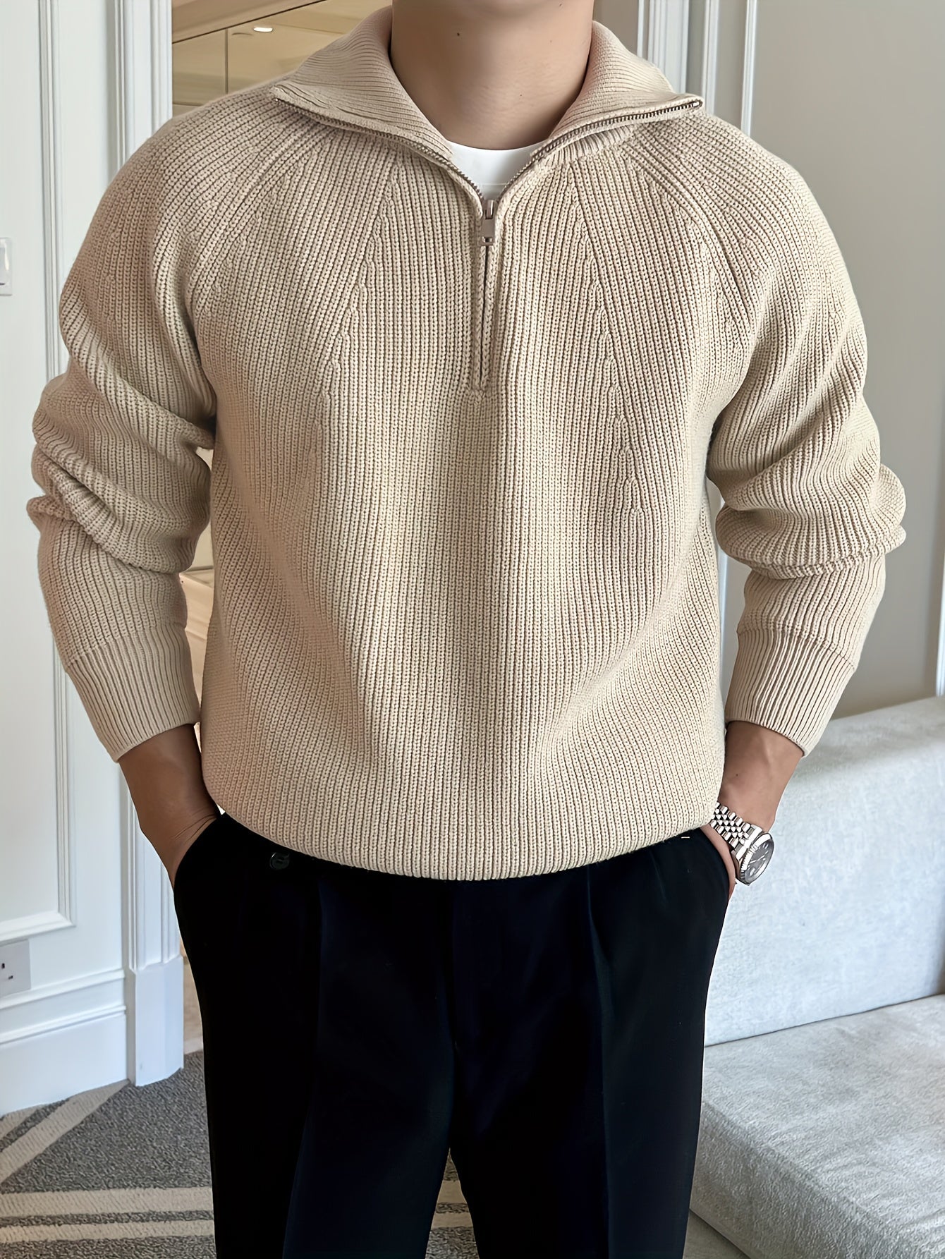 Mauricio - Lässiger Pullover mit Reißverschluss für Männer 0