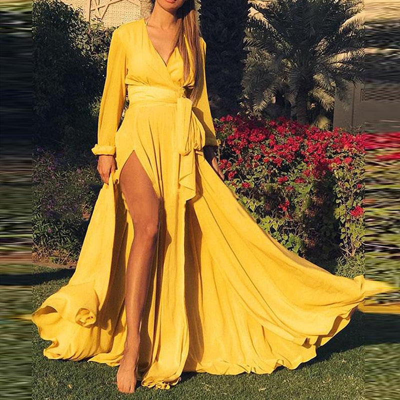 Maxikleid mit Schlitz 1