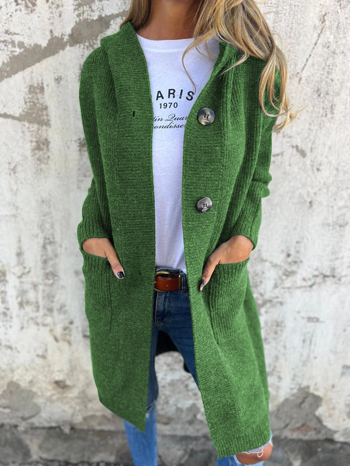 Mayme - Langer Strickcardigan mit Kapuze 1