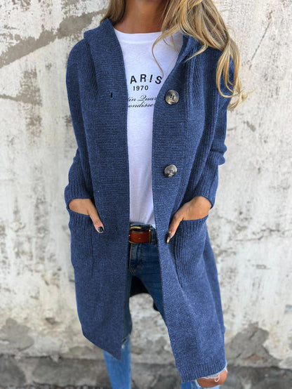 Mayme - Langer Strickcardigan mit Kapuze 2